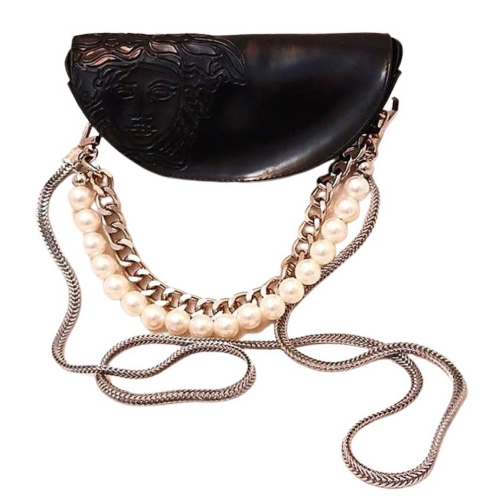 Versace Leather Crossbody Bag Pearls